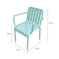 Ensemble table à manger moderne et décontracté pour l'extérieur, thé au lait, panneau en métal durable pour cour, balcon, jardin et cafés