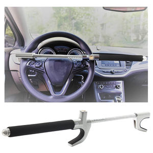 Serrure de volant pour voitures, verrouillage antivol de véhicule, pince à longueur réglable Double crochet <span class=keywords><strong>barre</strong></span> de verrouillage de volant Max 12.5 '', U - Product Image 2
