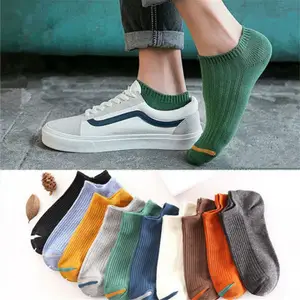Youki-Calcetines deportivos de algodón para hombre, calcetín deportivo barato, 48 colores, con tarjeta de papel personalizada, para verano