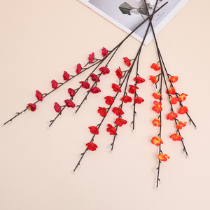 Mini Rama Artificial de Flor de Ciruelo/Peach de Tres Puntas para Decoración de Jardín y Sala de Estar, Arte Floral Sedoso para Paisajes Interiores - Product Image 2