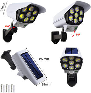 ไฟรักษาความปลอดภัยกลางแจ้งแบบกันน้ำ 77-LED พลังงานแสงอาทิตย์ พร้อมเซ็นเซอร์ตรวจจับความเคลื่อนไหวและรีโมทคอนโทรลสำหรับใช้งานกลางแจ้ง - Product Image 5