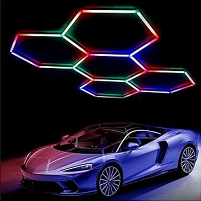 TYSON Factory 8FT*16FTLed Hexagon Lights Car Detailing Hex Lights for Garage Ceiling Hexagon Garage Lighting