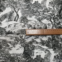Neues Design New-Chinese Vintage Style Hochpräzise Schwarz Weiß Tier muster Jacquard Blackout Stoff für Kleidung