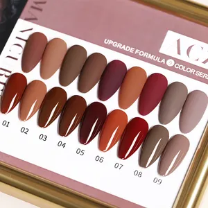 VIP ACZ Bruce Army Green Brown Grey Nude Plum Red Gel Polish Set Soak Off UV LED Nail Gel Polish Kit Winter Fall Gel