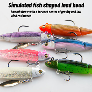 Kit de 6 Señuelos de Pesca con Cola en Forma de T, 9 cm, 15 g, Señuelos Artificiales Biónicos para Pesca en Agua Salada - Product Image 4