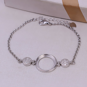 Composants de bijoux WENCHI S925 en argent, maillons ronds de 15 mm pour perles, pour la création de bracelets et accessoires DIY - Product Image 5