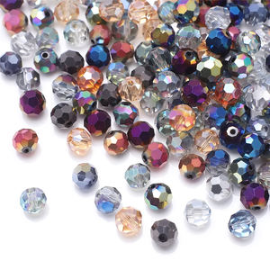 Perline di Cristallo Sfaccettate Placcate 6/8mm, Perline di Vetro Rotonde a Forma di Pallone da Calcio per Creazione di Gioielli, Kit Fai-da-Te per Collane, Bracciali, Orecchini e Charm da Donna - Product Image 5