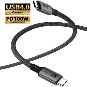 Coaxial Tipo-c 40Gbps 8K Video 20V 5A Teléfono móvil Cargador de computadora Cable USB PD 100W USB 4,0 Tipo C a Cable tipo C