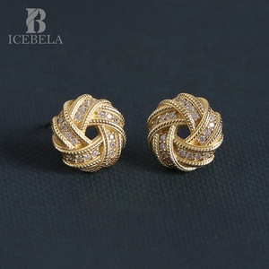 אופנה ייחודית הסיטונאית zercon עגילי תכשיטים 925 כסף סטרלינג כסף סטרלינג 18 קראט עגיל - Product Image 1