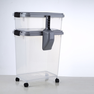 Custom Stackable Airtight Plastic Pet Food Container a three-piece set  Pet Food Container 15kg