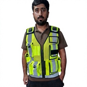 Vêtements de sécurité réfléchissants en polyester haute visibilité, veste tactique de sécurité avec fermeture éclair sur le devant, vêtements de travail personnalisés, uniforme de garde de sécurité pour hommes - Product Image 1