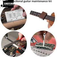 Kit d'outils de Luthier de guitare professionnel Kit d'outils d'entretien de réparation avec cordes de guitare Picks Bridge Pins Gauge Accessoires de guitare