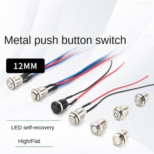 Flat Head Stainless Steel IP65 Push Button <b>Switch</b> with High Power 3A/220V 12/16/19/22/25MM Self-locking/Self-resetting LED - Product Image 4