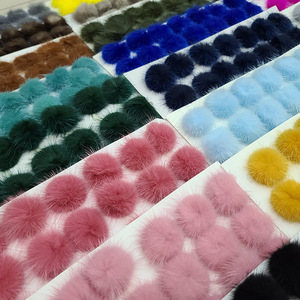 Large 4cm Colorful Mink Pom Pom Diy Phone Case Material Rabbit Fur Hair Clip Plush Manual Craft Decor Summer 2021 Yiwu Origin - Product Image 1