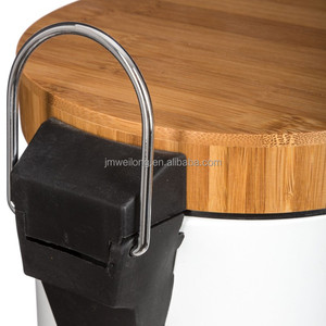 Thùng rác có thể, mềm đóng hiện đại nắp tre thuận tiện chất thải bin với bàn đạp chân cho nhà bếp cho phòng ngủ - Product Image 3