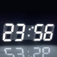 Décoration de maison intelligente 3D LED horloge numérique lumineuse mode horloge murale multifonctionnelle créative USB plug in horloge électronique