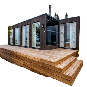 Fienile di legno contenitore di lusso modulare più venduto 5 camere vacanza mobile 3 camere casa case prefabbricate con installazione
