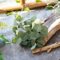 Bouquet de feuilles d'eucalyptus artificielles MW16004 de 28 cm, fausse verdure réaliste, tige de feuilles rondes pour la décoration de la maison et des mariages