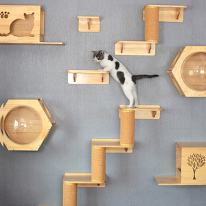 Luxus Big Wood Sisal Katze Wand Baum Scratcher <span class=keywords><strong>Box</strong></span> Spielzeug - Product Image 3