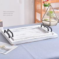 Plateaux de petit-déjeuner en bois en gros, plateau en bois rustique pour la décoration de la maison avec poignée, plateaux de petit-déjeuner en bois de bureau
