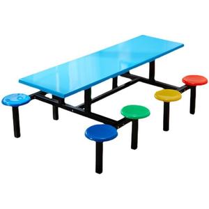 Stainless Steel <b>Table</b> <b>Chair</b> Set <b>4</b> 8 Seats Commercial Restaurant Fast Food Dining Modern Simple Design - Product Image 3