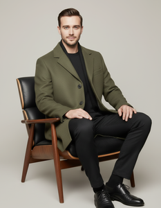 Pull d'hiver pour homme à manches longues, couleur unie, tricot biologique, séchage rapide, respirant, anti-plis, doux - Product Image 6