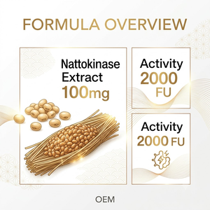 Capsules de Nattokinase OEM ODM GMP Halal 60 unités 2000 FU par portion Extrait 100 mg Sans OGM - Product Image 3