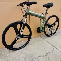 Vélo pliant exporté de Chine, avec suspension verrouillable, cadre rigide en alliage d'aluminium, 26 pouces, adapté au trajet quotidien et au VTT, unisexe