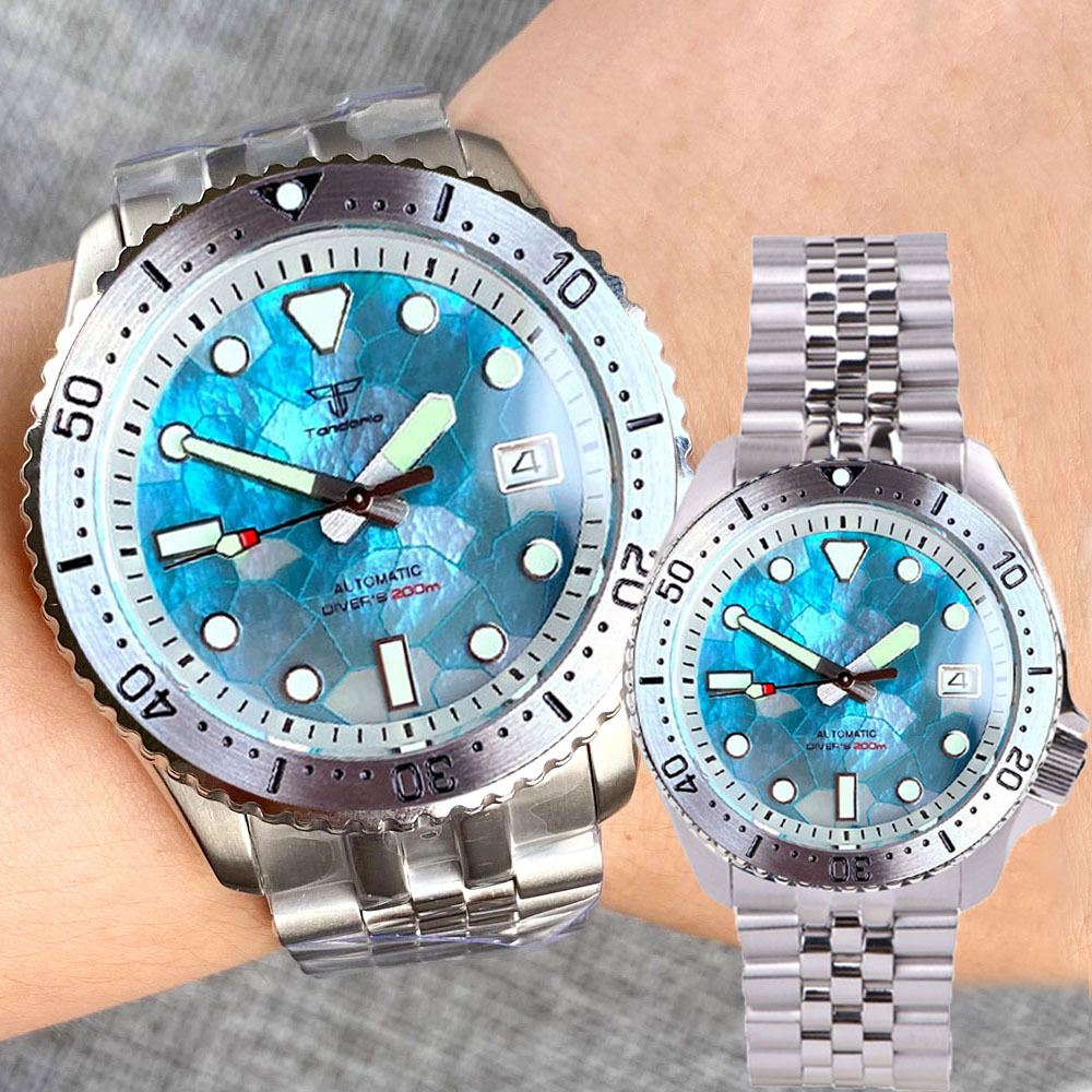 SKX ModNH35ダイバースチールメカニカルウォッチメンズMOPICEブルー 