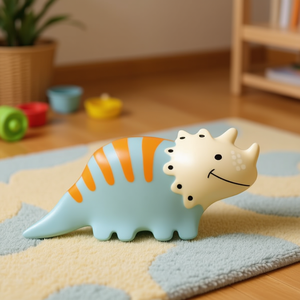 Giocattolo Dinosauro con Pinza, Design Cartone Animato Carino, Strisce Arancioni, Regalo Promozionale Portatile in Plastica - Product Image 2