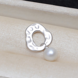 Ensemble de pendentifs et de boucles d'oreilles baroques en argent S925, collier pour femme givré, accessoire perlé déformé DIY 3923 - Product Image 3