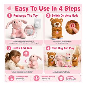Venta al por Mayor de Peluches de Osos con IA, Robot Conversacional, Asistente de Voz, Juguete Interactivo Táctil y Abrazable, Regalo para Niños, de Fábrica - Product Image 3