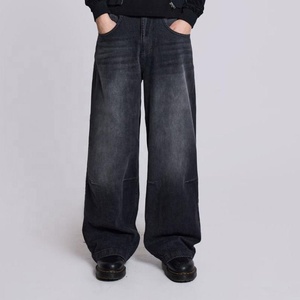 Baggy en <span class=keywords><strong>jean</strong></span> droit classique personnalisé 100% coton pantalon en <span class=keywords><strong>jean</strong></span> pour hommes à jambes larges pantalon en <span class=keywords><strong>jean</strong></span> vintage pour hommes - Product Image 3