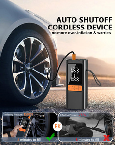 <span class=keywords><strong>Compresseur</strong></span> d'air portable sans fil pour pneus de voiture avec moniteur de pression, affichage numérique, lumière d'urgence et arrêt automatique - Product Image 4