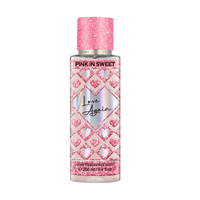 PINK in SWEET Heart Beat Blind Love 250ml Perfume Corporal con Diseño de Corazón Brillante, Spray Corporal de Alta Calidad para Mujer