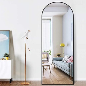 Hot Overseas Sale Custom Gold <b>Black</b> <b>Large</b> Big Long Metal <b>Framed</b> Dressing Full Length Floor Stand Arch Wall Mirror Espejo Spiegel - Product Image 2