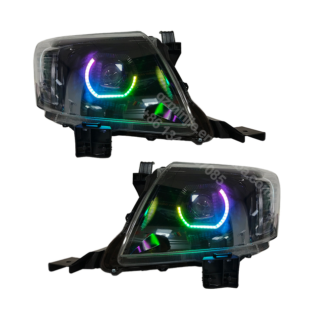 APP Control RGBW Angry Eye Diy Retrofit N70 Facelift Headlamp Pickup Bi-Led Headlight for Toyota Hilux 2012-2015