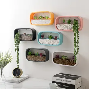 Room Decor Groene Radijs Ingemaakte Rechthoekige Wandmontage Planter Houder Woondecoratie Muur Opknoping Vierkante Vorm Bloempot