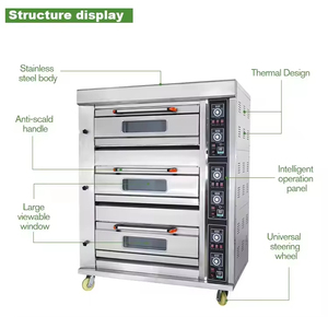 Oven Dek Listrik 1 Dek <span class=keywords><strong>2</strong></span> Tray Baru, Profesional untuk Penggunaan Bakery, Rendah Kebisingan, Portabel, Komersial untuk Roti Pizza 220V - Product Image 2