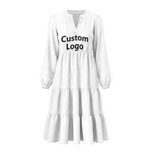 Stile vacanza isola hawaiana ibisco <span class=keywords><strong>Ulu</strong></span> foglie Design stampa personalizzata con scollo a V in vita Patchwork abiti a maniche lunghe donna - Product Image 6