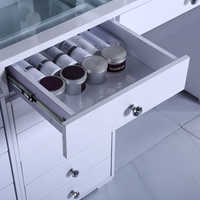 Miroir LED moderne à luminosité réglable pour coiffeuse blanche avec 13 tiroirs, meuble de chambre à coucher
