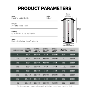 Bollitore <span class=keywords><strong>Elettrico</strong></span> Portatile WINNERS da 2500W in Acciaio Inox da 45L per Tè, Caffè e Latte, Ideale per Negozi di Tè, Caffetterie e Hotel - Product Image 2