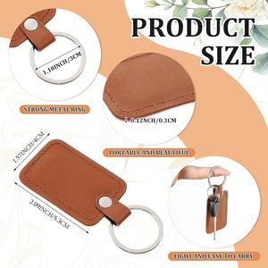 Tự làm da <span class=keywords><strong>Key</strong></span> Fob khoảng trống cho khắc dự án bền da chính hãng với kim loại nhẫn cho tùy chỉnh thẻ <span class=keywords><strong>Key</strong></span> Fob Bộ dụng cụ - Product Image 3