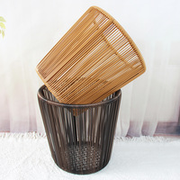 Panier à linge sale en rotin PP noir, design ajouré, grande capacité, écologique, durable, séchage rapide, hygiénique, pour armoire
