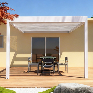 Pérgola Motorizada de Aluminio ANCSEM, Impermeable, Resistente a los Rayos UV, al Viento y a la Oxidación, con Techo de Láminas Ventiladas, Resistente, para Uso en Jardín en Todas las Estaciones - Product Image 1