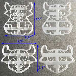 Juego de 2 Cortadores de Galletas <span class=keywords><strong>con</strong></span> Forma de Vaca Highland - Lindos Cortadores de Cara y Cuerpo Completo para Fondant, Galletas y Arcilla - Product Image 3