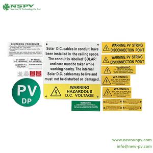 NSPV Étiquettes d'avertissement auto-adhésives pour panneaux solaires Produits solaires pour projets photovoltaïques - Product Image 3