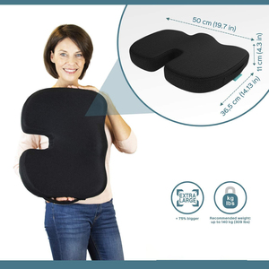 Coussin de siège ergonomique en velours de luxe rafraîchissant pour le coccyx, en forme de U, avec gel orthopédique rafraîchissant pour chaise de bureau – Confort estival - Product Image 4