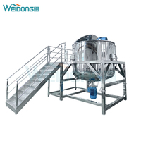 Machine mélangeuse homogénéisatrice pour crèmes et lotions de soin avec système de chauffage et de refroidissement à double enveloppe, boîte de vitesses et moteur