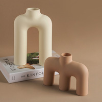 Vase en céramique moderne minimaliste TONFO, vase décoratif pour table, vase à fleurs pour la décoration de la maison, emballage personnalisé disponible
